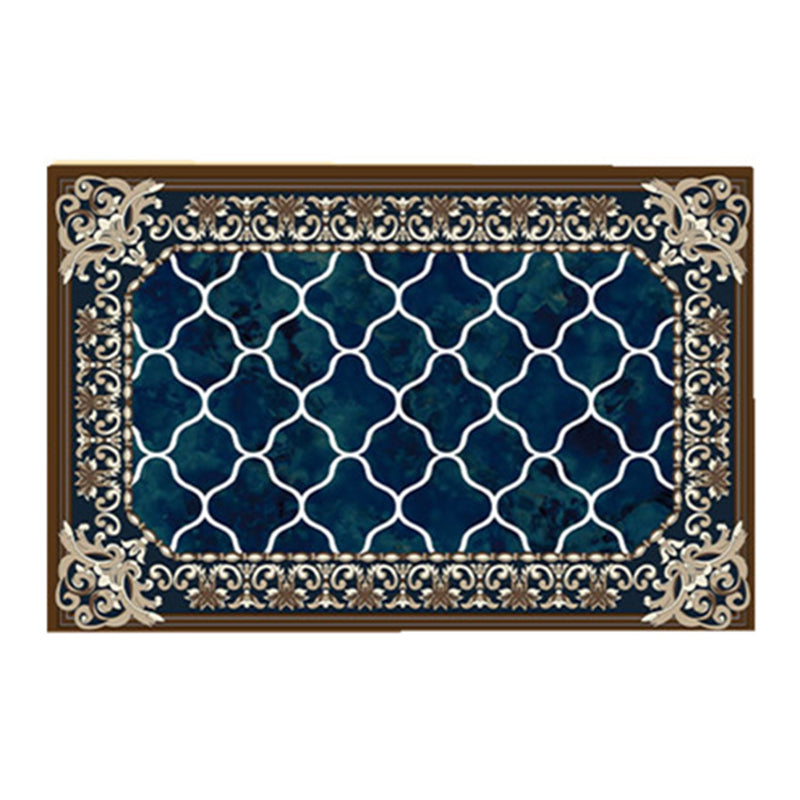 Retro Medallion Printed Carpet Polyester Area Rug Non-Slip Backing Indoor Carpet for Living Room
