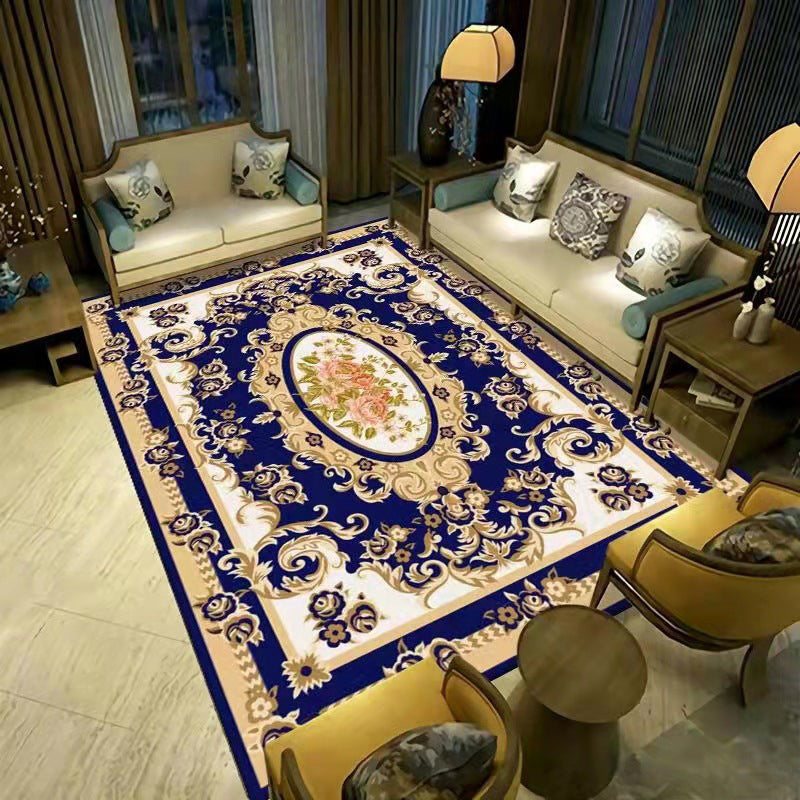 Victoria Floral Design Rug Polyester Area Carpet Non-Slip Backing Indoor Rug for Home Decoration
