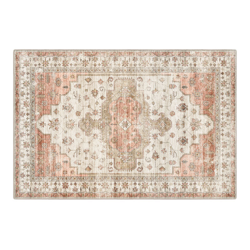 Blue Traditional Area Carpet Graphic Pattern Polyester Area Rug Anti-Slip Rug for Home Decor