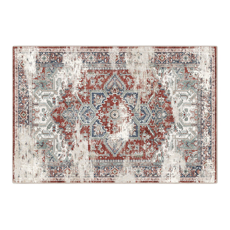 Blue Traditional Area Carpet Graphic Pattern Polyester Area Rug Anti-Slip Rug for Home Decor
