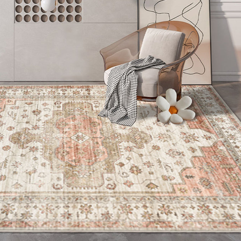 Blue Traditional Area Carpet Graphic Pattern Polyester Area Rug Anti-Slip Rug for Home Decor