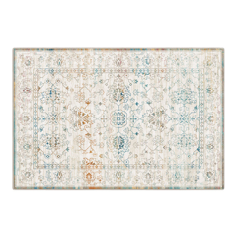 Blue Traditional Area Carpet Graphic Pattern Polyester Area Rug Anti-Slip Rug for Home Decor