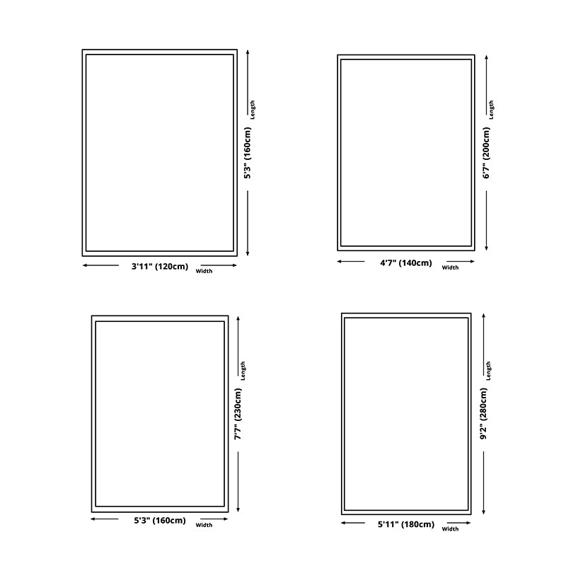 Blue Traditional Area Carpet Graphic Pattern Polyester Area Rug Anti-Slip Rug for Home Decor