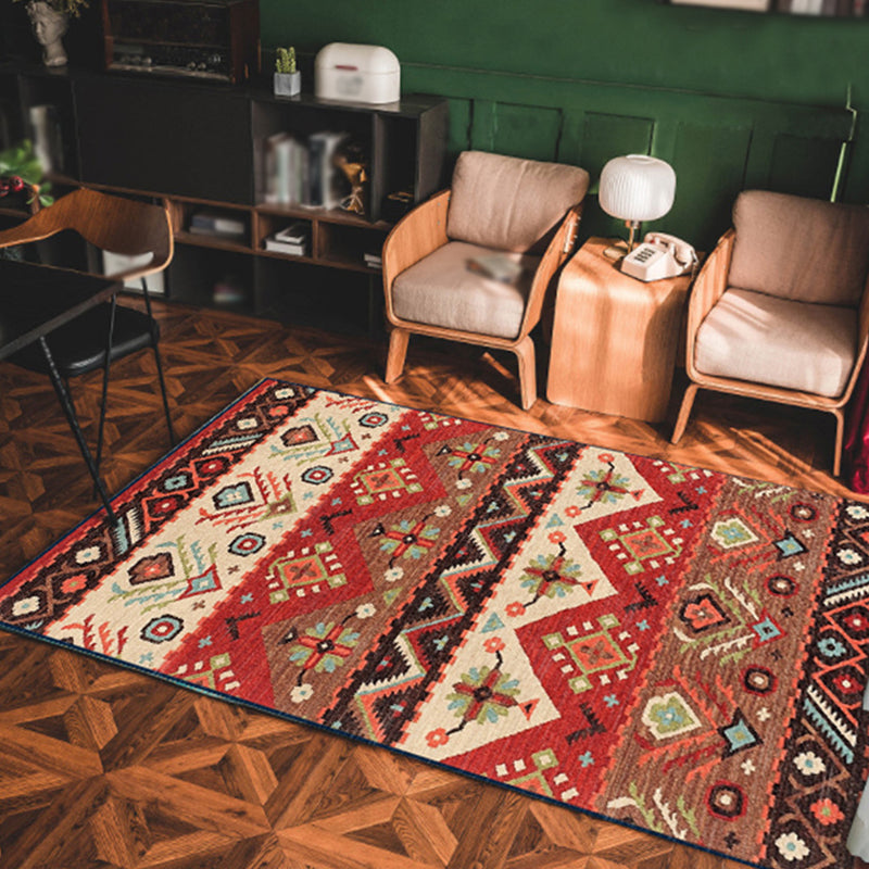 Beige Victorian Teppich Polyester Grafik Indoor Teppich Nicht-Schlupf-Backing Teppich für Wohnzimmer