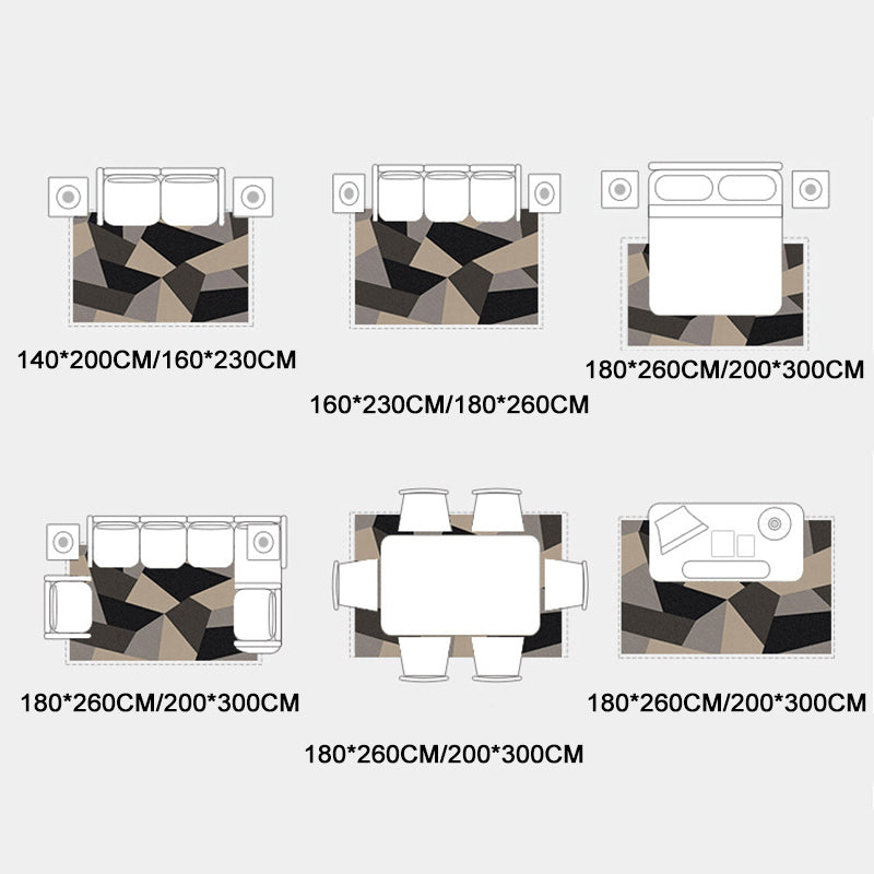 Beige Victorian Teppich Polyester Grafik Indoor Teppich Nicht-Schlupf-Backing Teppich für Wohnzimmer