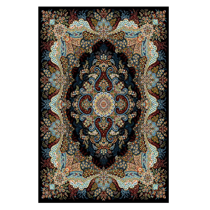 Traditonal Brown Rug Polyester Graphic Pattern Area Rug Stain Resistant Carpet for Home Decor