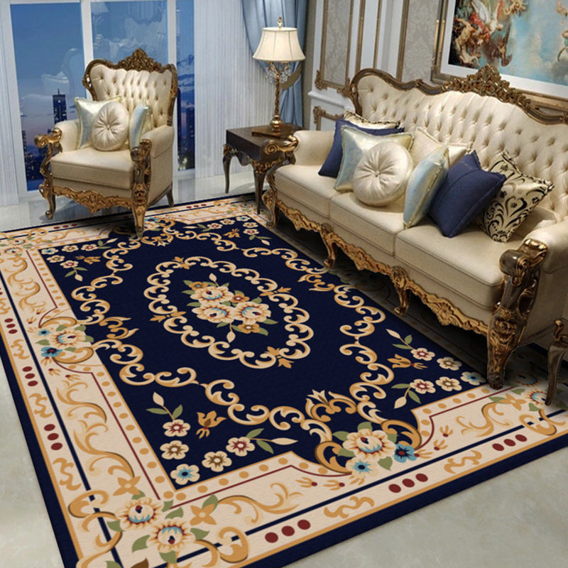 Contemporary Indoor Rug European Area Carpet Polyester Stain Resistant Rug for Living Room