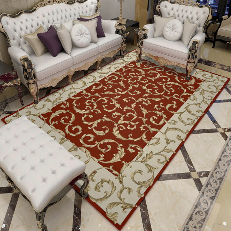 Contemporary Indoor Rug European Area Carpet Polyester Stain Resistant Rug for Living Room