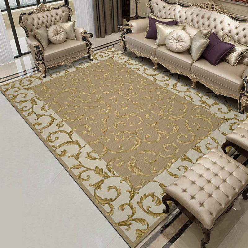 Contemporary Indoor Rug European Area Carpet Polyester Stain Resistant Rug for Living Room
