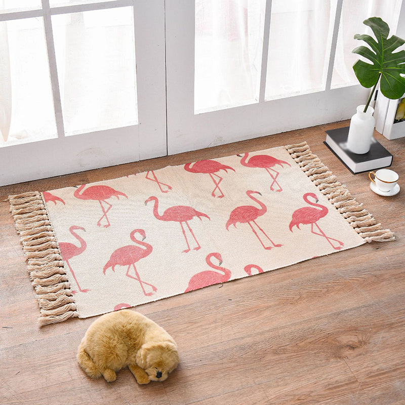 Green Modern Carpet Cotton Panda Carpet Non-Slip Backing Carpet for Living Room