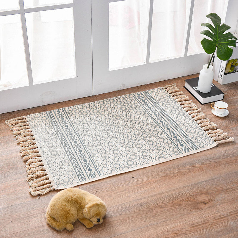 Green Modern Carpet Cotton Panda Carpet Non-Slip Backing Carpet for Living Room