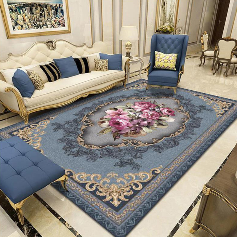 Vintage-Medaillon gedruckter Teppich Polyester Innenteppich nicht rutschfest
