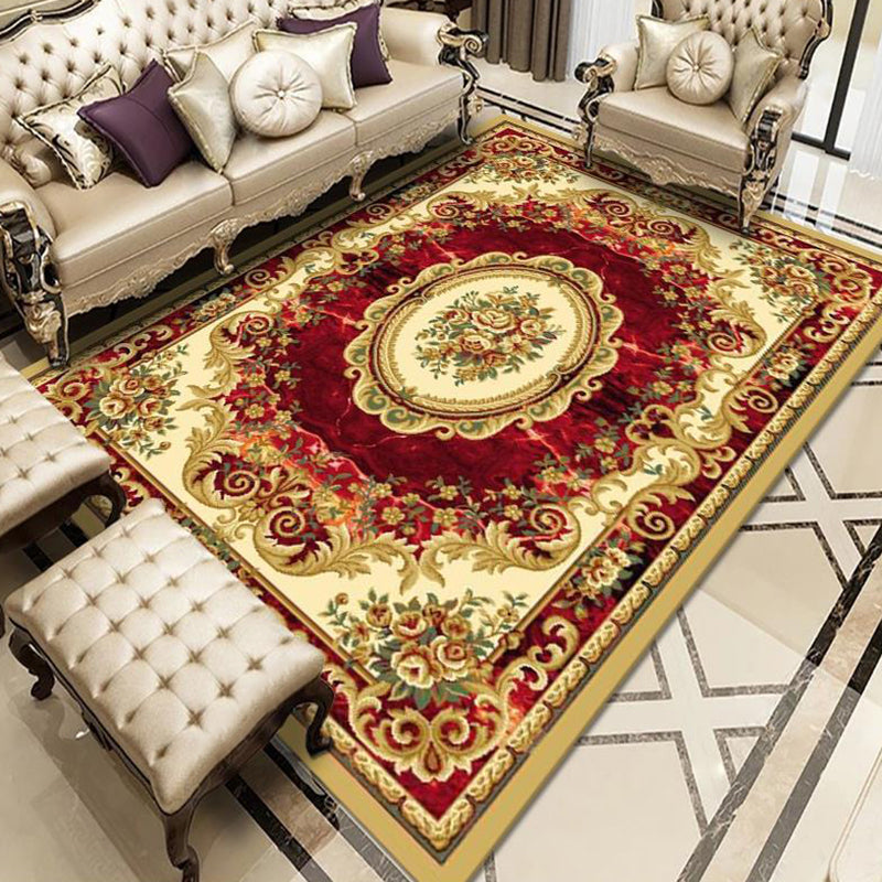 Vintage-Medaillon gedruckter Teppich Polyester Innenteppich nicht rutschfest