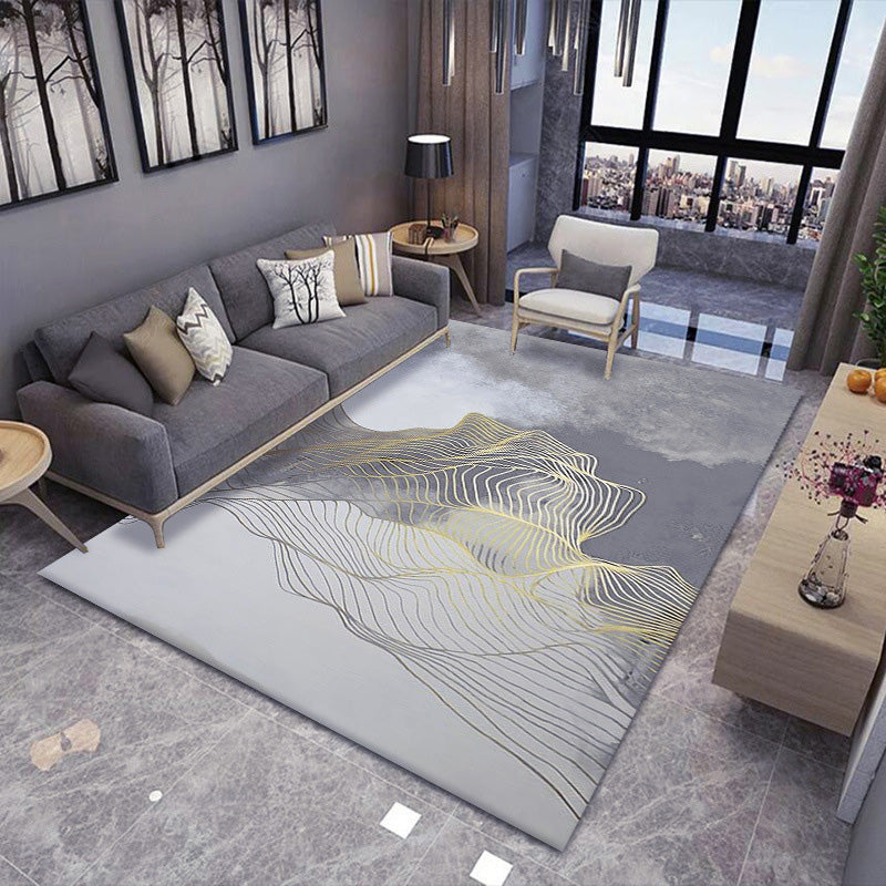 Modern Indoor Rug Abstract Pattern Creative Area Rug Polyester Stain Resistant Rug for Living Room