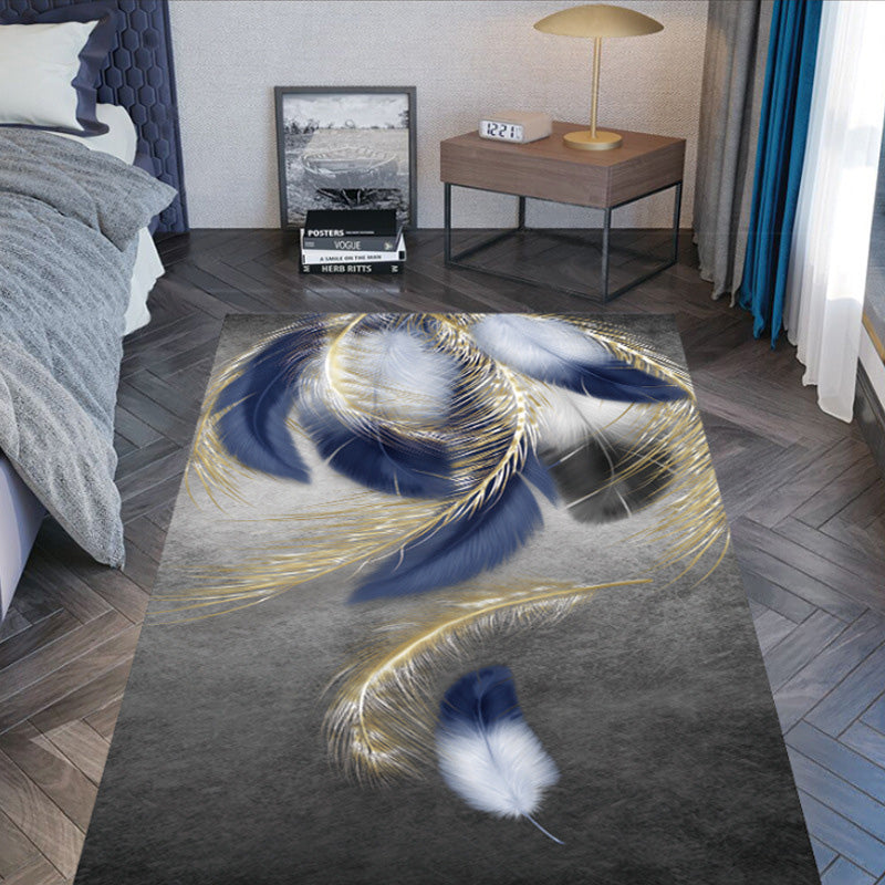 Modern Area Rug Unique Animal Print Carpet Washable Polyester Living Room Rug with Non-Slip Backing
