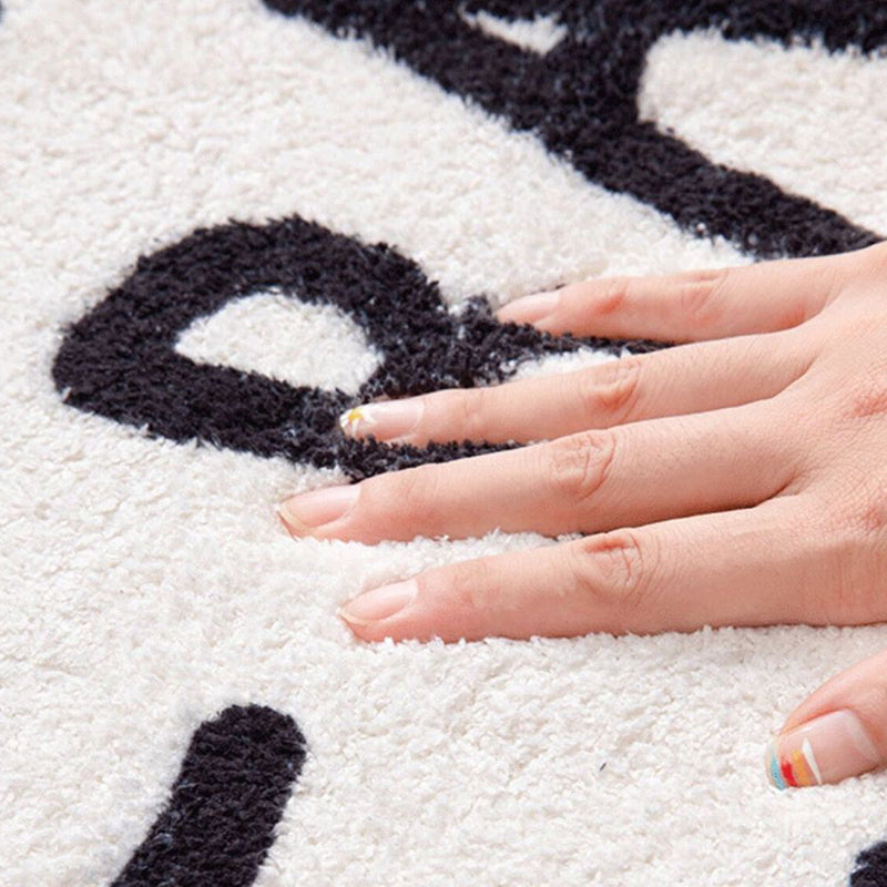 Green Modern Rug Polyester Plant Indoor Rug Non-Slip Backing Rug for Home Decor