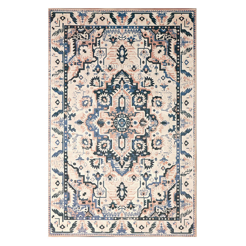 Moroccan Southwestern Print Rug Polyester Indoor Carpet Non-Slip Backing Area Rug for Living Room