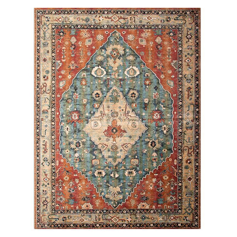 Moroccan Southwestern Print Rug Polyester Indoor Carpet Non-Slip Backing Area Rug for Living Room