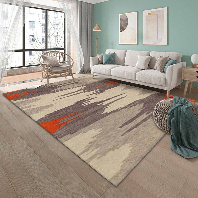 Black Modern Rug Polyester Graphic Rug Non-Slip Backing Indoor Rug for Home Decoration