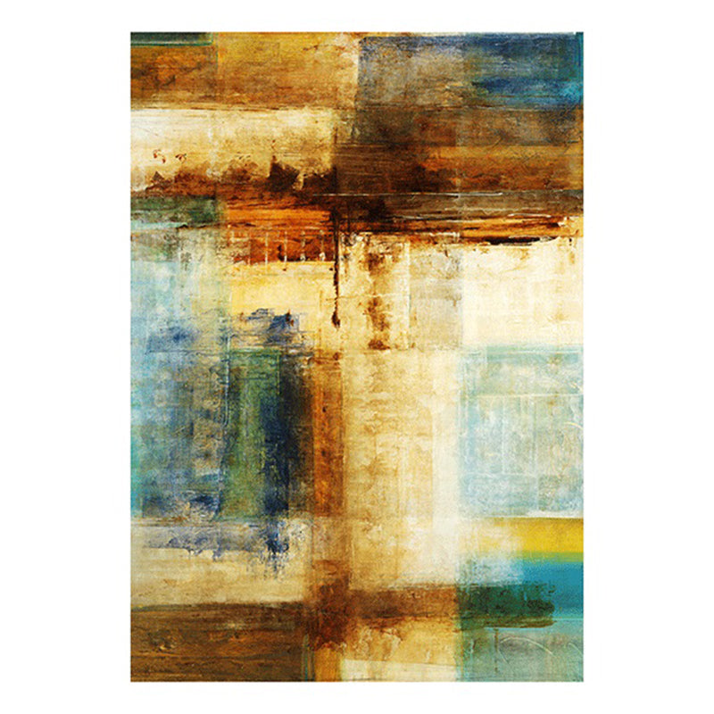 Yellow Modern Carpet Polyester Graphic Carpet Washable Carpet for Living Room