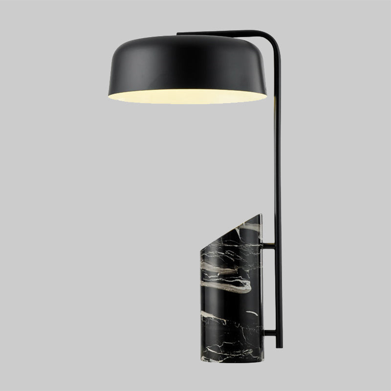 Contemporánea 1 cabeza Tarea Iluminación de lectura de tambor negro Luz con sombra de metal