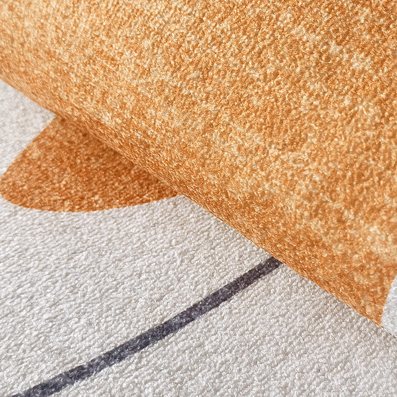 Novelty Shape Carpet Minimalist Contrast Panel Rug Polyester Washable Carpet with Non-Slip Backing