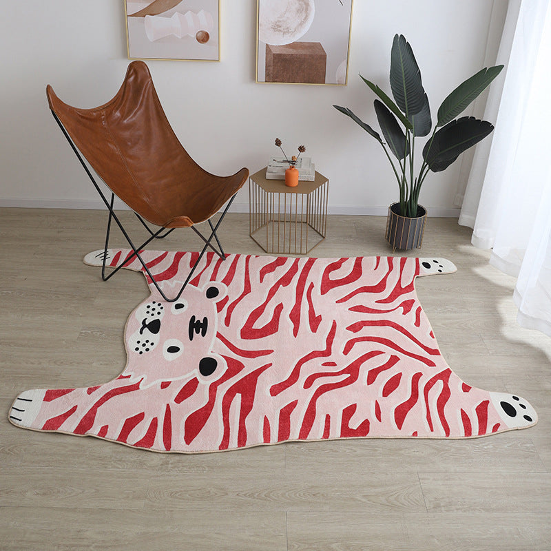 Brown Modern Carpet Polyester Tiger Carpet Non-Slip Backing Carpet for Living Room