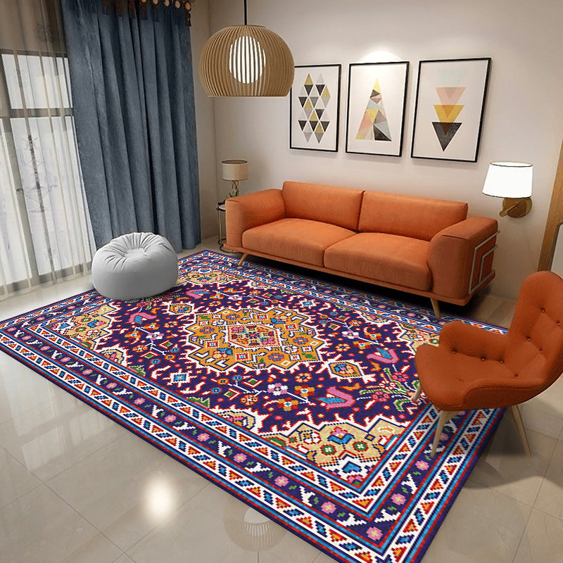 Shabby Chic Multicolor tapijt Traditionele bloemenprint Area Tapijten Polyester Tapijt met niet-slipachter