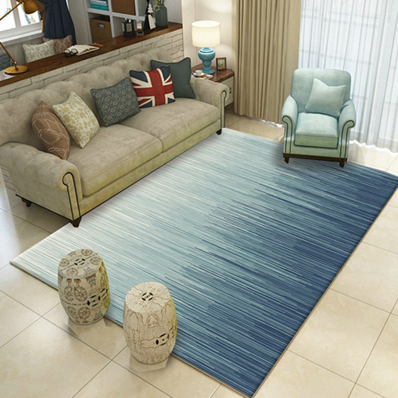 Gold Modern Area Carpet Polyester Line Carpet Non-Slip Backing Carpet for Living Room