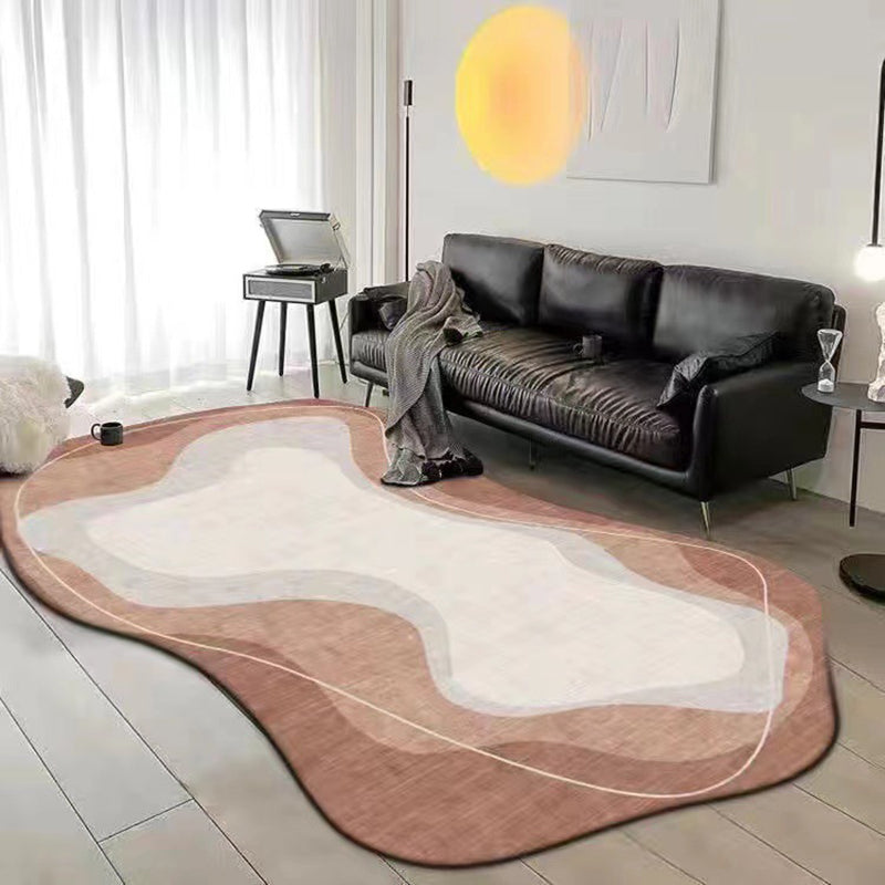 Funky News Shape Area Rapier Contrast Pannel Pannet Carpet Polyester Tache résistant aux taches pour le salon