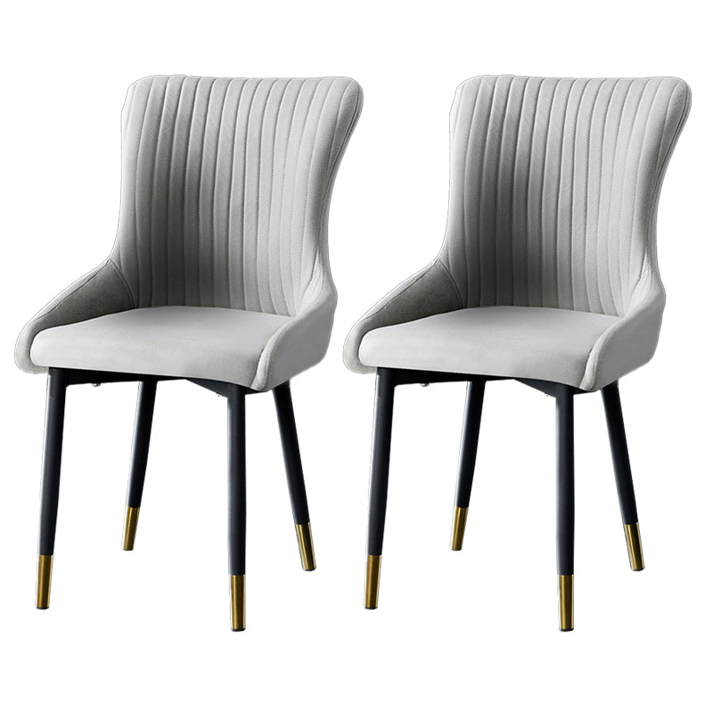 Eigentijdse metalen eetkamerstoelen gestoffeerde zijstoelen voor de taak voor thuisgebruik