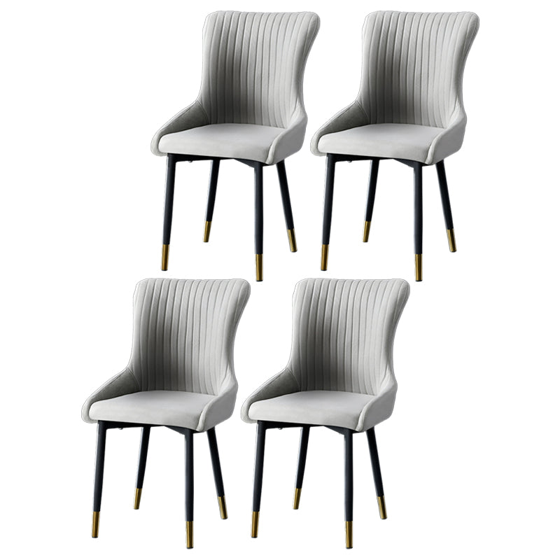 Eigentijdse metalen eetkamerstoelen gestoffeerde zijstoelen voor de taak voor thuisgebruik