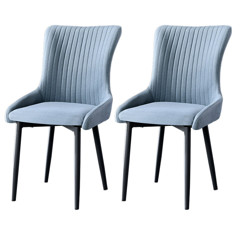 Eigentijdse metalen eetkamerstoelen gestoffeerde zijstoelen voor de taak voor thuisgebruik