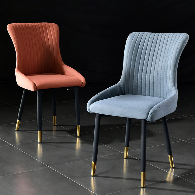 Eigentijdse metalen eetkamerstoelen gestoffeerde zijstoelen voor de taak voor thuisgebruik