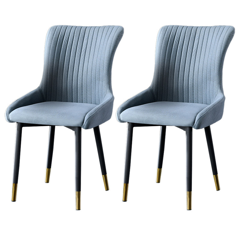 Eigentijdse metalen eetkamerstoelen gestoffeerde zijstoelen voor de taak voor thuisgebruik