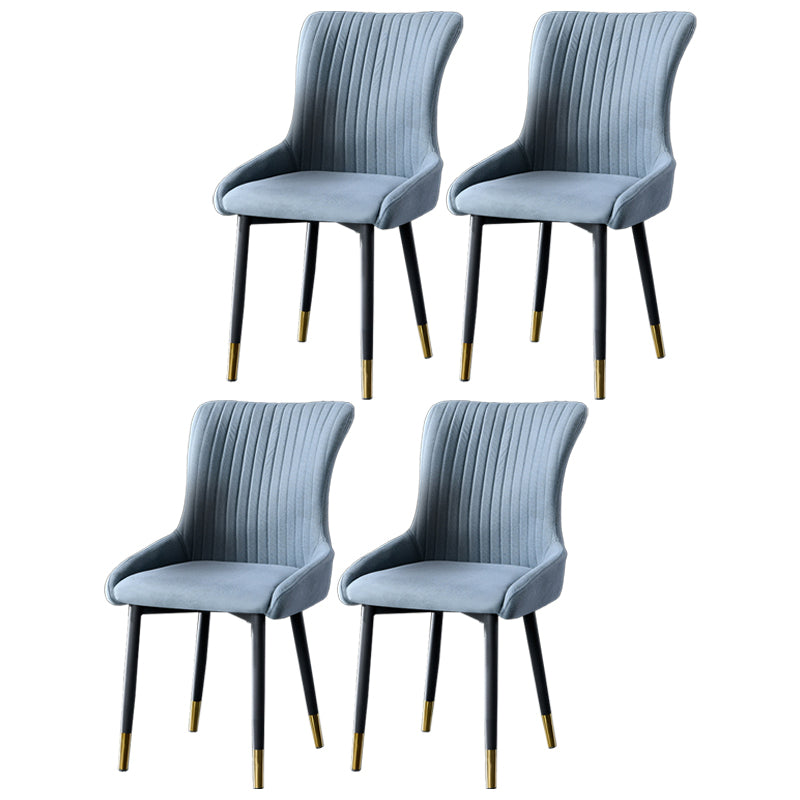 Eigentijdse metalen eetkamerstoelen gestoffeerde zijstoelen voor de taak voor thuisgebruik