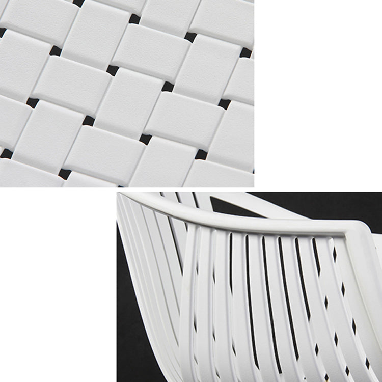 Sillas de comedor escandinavas Sillón de comedor con respaldo de listones de plástico (juego de 4)