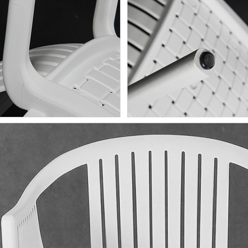 Sillas de comedor escandinavas Sillón de comedor con respaldo de listones de plástico (juego de 4)