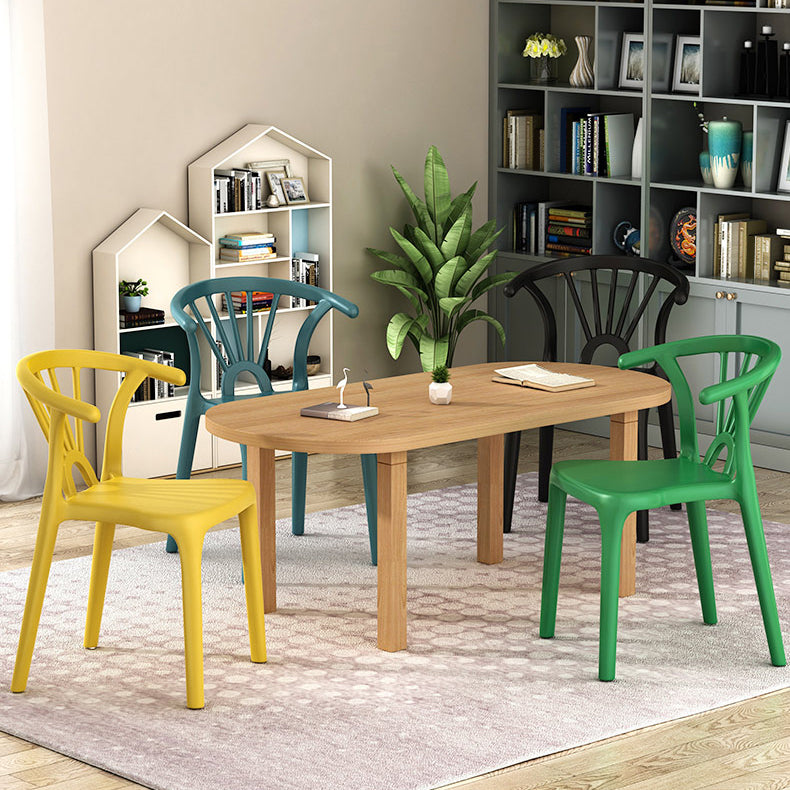 Silla sin brazos de Wishbone del comedor de la silla lateral del plástico contemporáneo