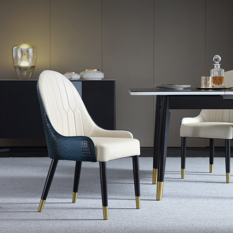 Chaises de salle à manger en bois contemporaines, fauteuils latéraux rembourrés pour usage domestique