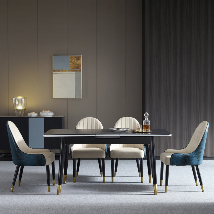 Chaises de salle à manger en bois contemporaines, fauteuils latéraux rembourrés pour usage domestique