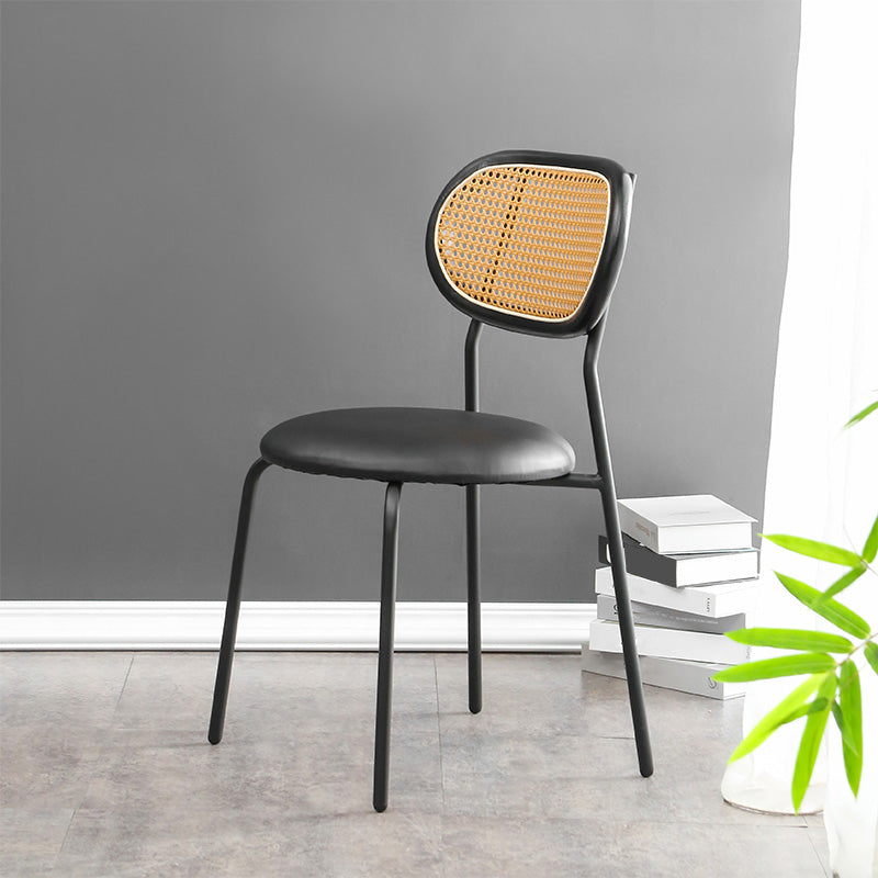 Ensemble de chaises en métal de style contemporain, chaises latérales à dossier ouvert pour cuisine et salle à manger