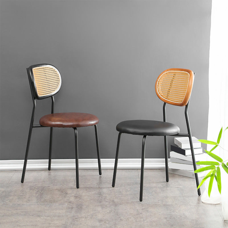 Ensemble de chaises en métal de style contemporain, chaises latérales à dossier ouvert pour cuisine et salle à manger