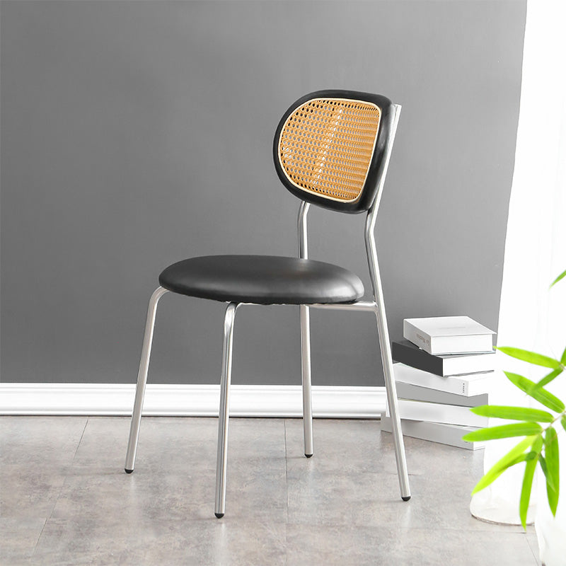 Ensemble de chaises en métal de style contemporain, chaises latérales à dossier ouvert pour cuisine et salle à manger