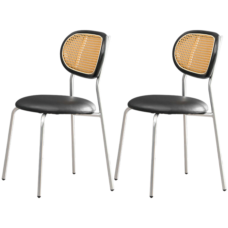 Ensemble de chaises en métal de style contemporain, chaises latérales à dossier ouvert pour cuisine et salle à manger