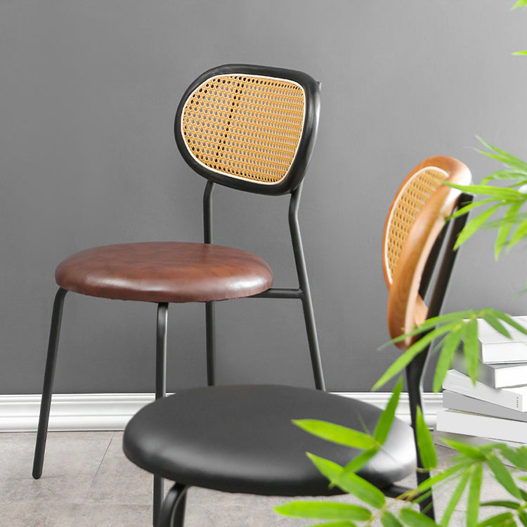 Ensemble de chaises en métal de style contemporain, chaises latérales à dossier ouvert pour cuisine et salle à manger