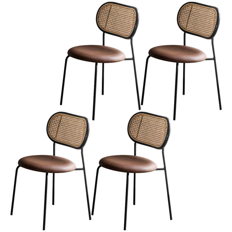 Ensemble de chaises en métal de style contemporain, chaises latérales à dossier ouvert pour cuisine et salle à manger