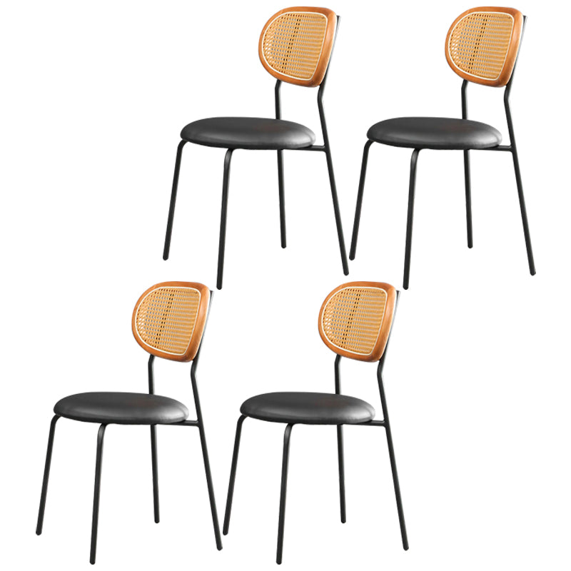 Ensemble de chaises en métal de style contemporain, chaises latérales à dossier ouvert pour cuisine et salle à manger