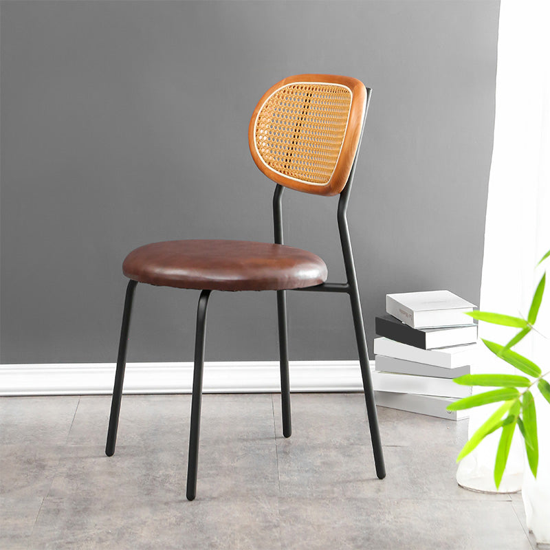 Ensemble de chaises en métal de style contemporain, chaises latérales à dossier ouvert pour cuisine et salle à manger