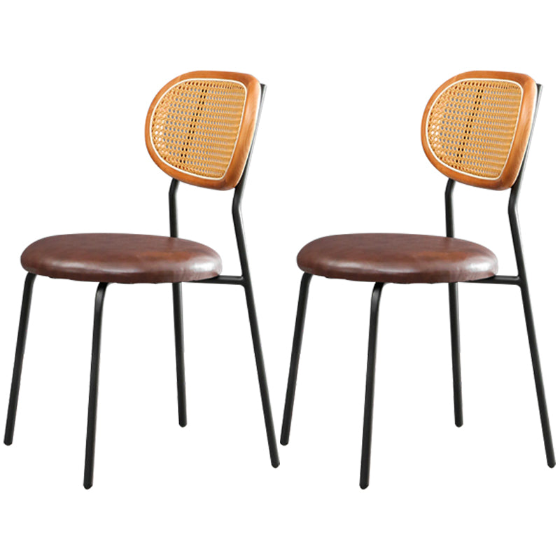 Ensemble de chaises en métal de style contemporain, chaises latérales à dossier ouvert pour cuisine et salle à manger